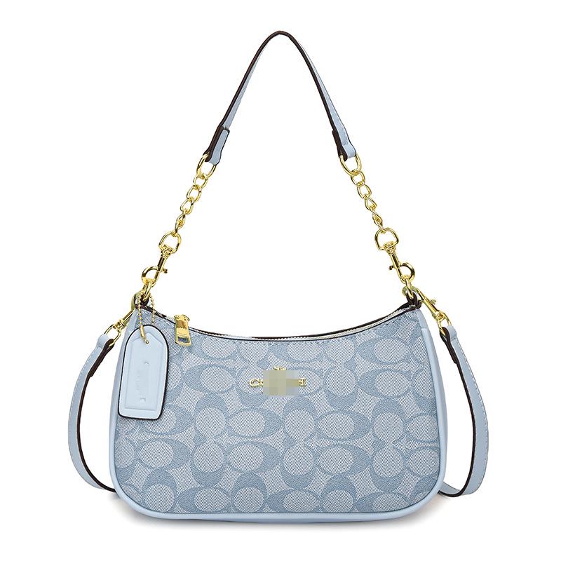 Women's Classic Versatile Crescent Crossbody Bag with Chain Print