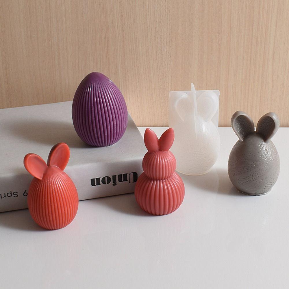Silicone Candle Mold Egg Bunny Bunny Ornament Craft Creative Plaster Mold  Home Decor