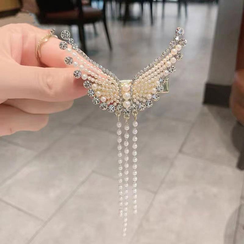 Elegant 2025 Korean Bow Pearl Rhinestone Hair Clip - Internet Celebrity Style