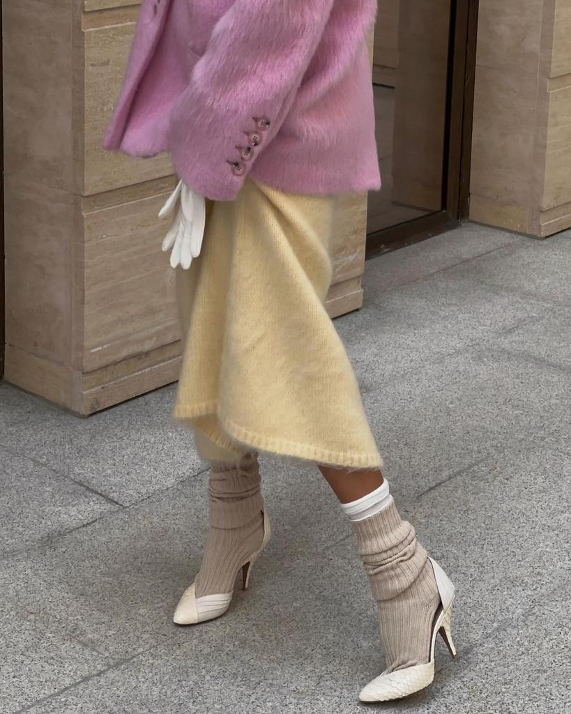 2024 Rose Pink Long-Haired Suit Jacket: European American Women's Street Fashion