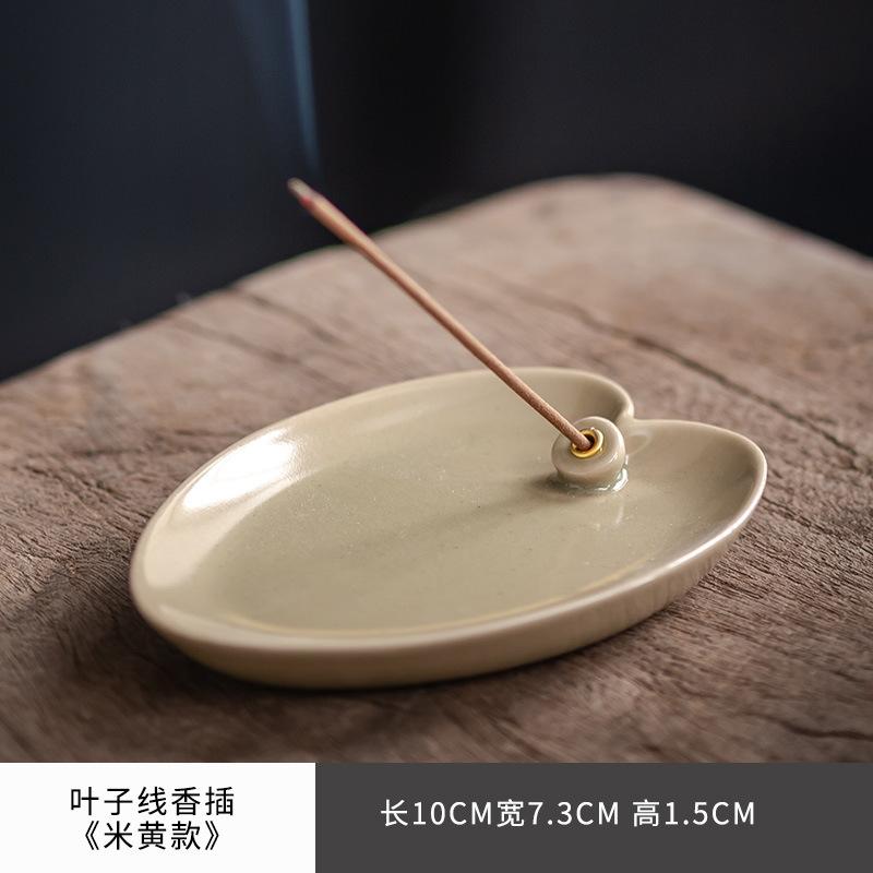 Chinesischer Keramik Blatt Räucherstäbchen Ofen Zuhause Arbeitszimmer Räucherhalter Aromatherapie Brenner Ofen Schreibtisch Dekoration Zubehör