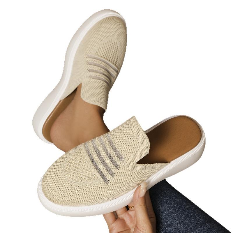 Slippers Women's Summer New Bag Head Mesh Breathable Flat Bottom Women's Slippers Wear Non-slip Soft Sole Fashion Women's Shoes