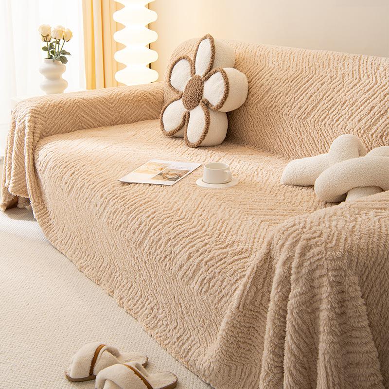 High-Grade Winter Sofa Towel All-Inclusive Non-Stick Wool Living Room Universal Cover Cover Plush Cover Cloth