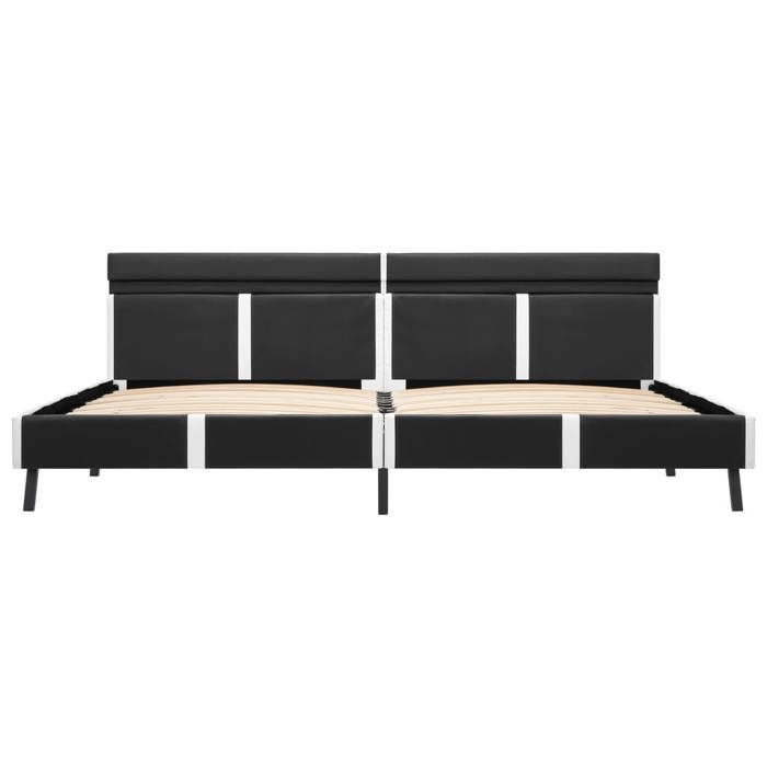 Cadre de lit - vidaXL - 180 x 200 cm - Similicuir Gris - LED - 2 places