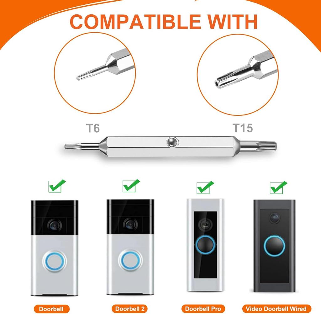 Schroevendraaier voor Videodeurbel, Dubbelzijdige Schroevendraaier Tool voor Vervanging van Camera Videodeurbel, Batterijwissel