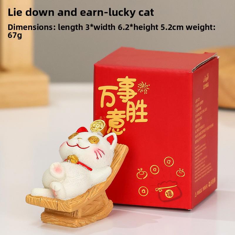 Cute Mobile Phone Stand Decoration Cute Maneki Neko Resin Office DeskCute Gift Decoration