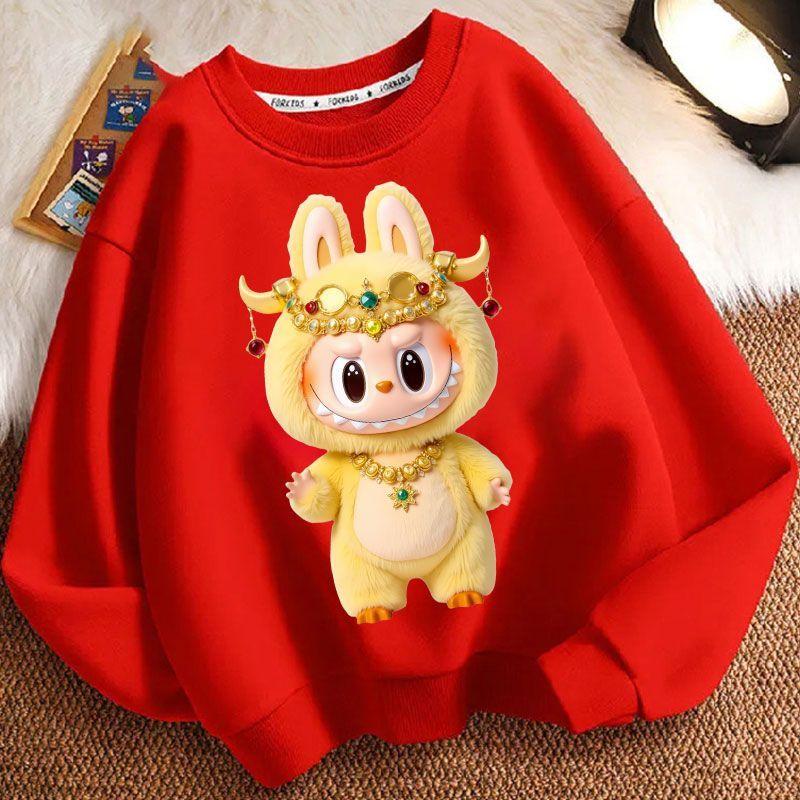 Barneklær Sweatshirts for vår og høst, Langermede løse sweatshirts for gutter og jenter