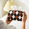 Rhombus Grid Portable Tissue Box for Home, Bedroom, Living Room, Dining Table, and Car.
