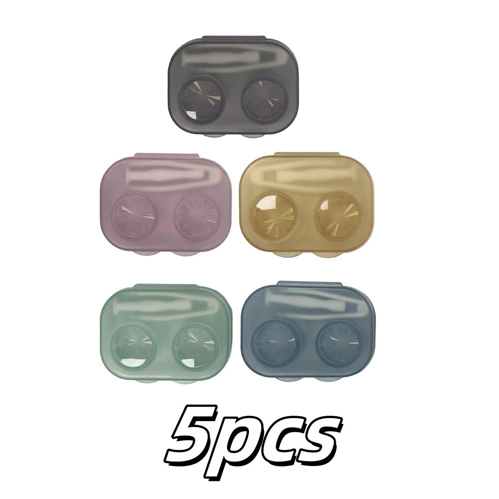 Portable Contact Lens Case Transparent Contact Lense Storage Box Travel Organizer Colorful One-Piece Companion Box Dual-Pair Box