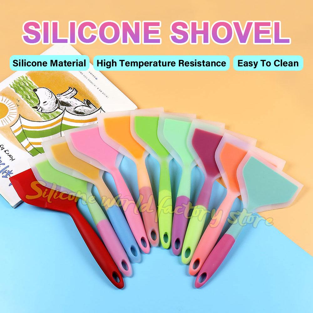Silicone World 1PC Silicone Shovel Non Stick Pan Silica Gel Spatula Beef Meat Egg Pizza Wide Sided Kitchen Scraper Cooking Tools