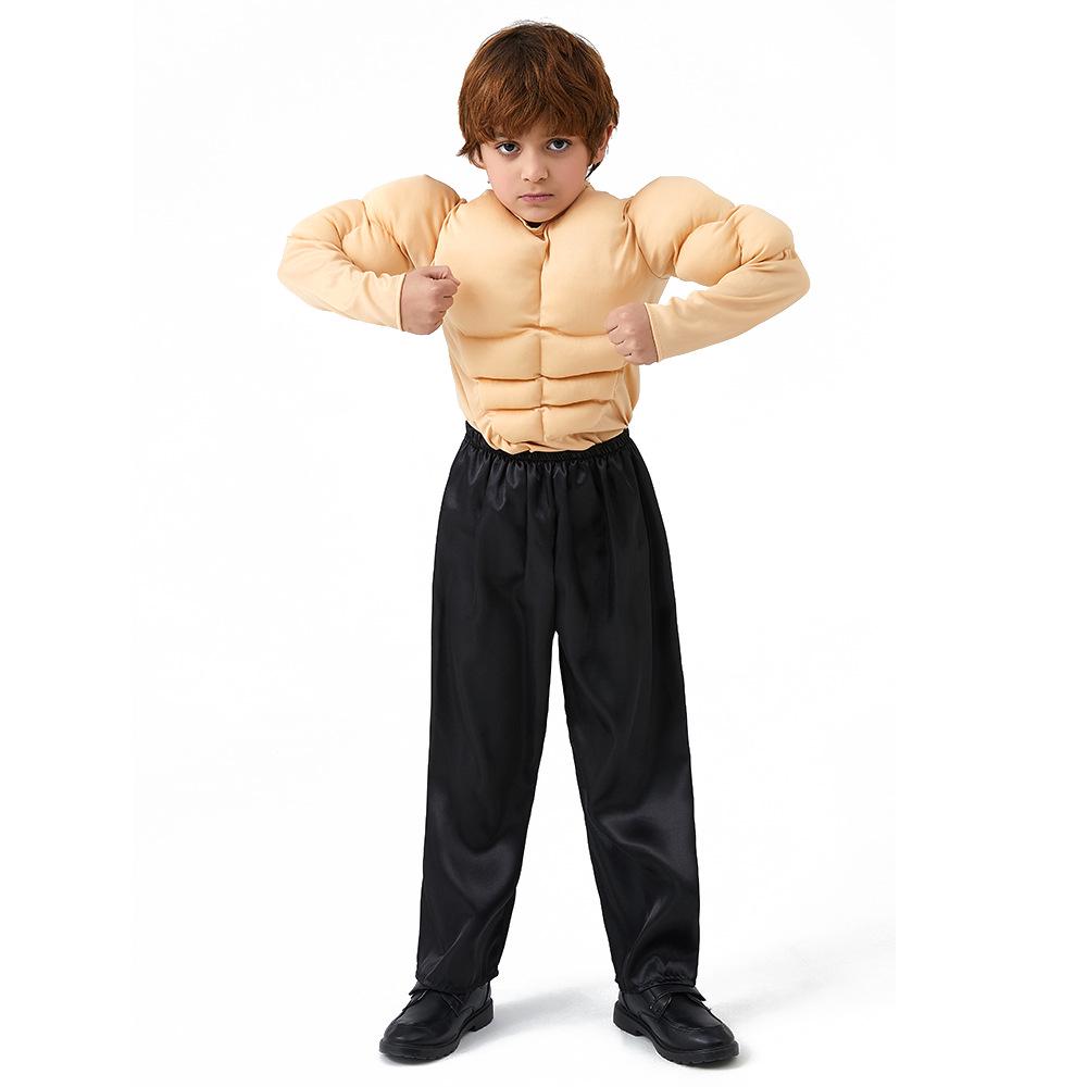 T-shirt Cosplay Addominali Scolpiti per Bambini e Adulti - Costume Muscoloso per Esibizioni sul Palco