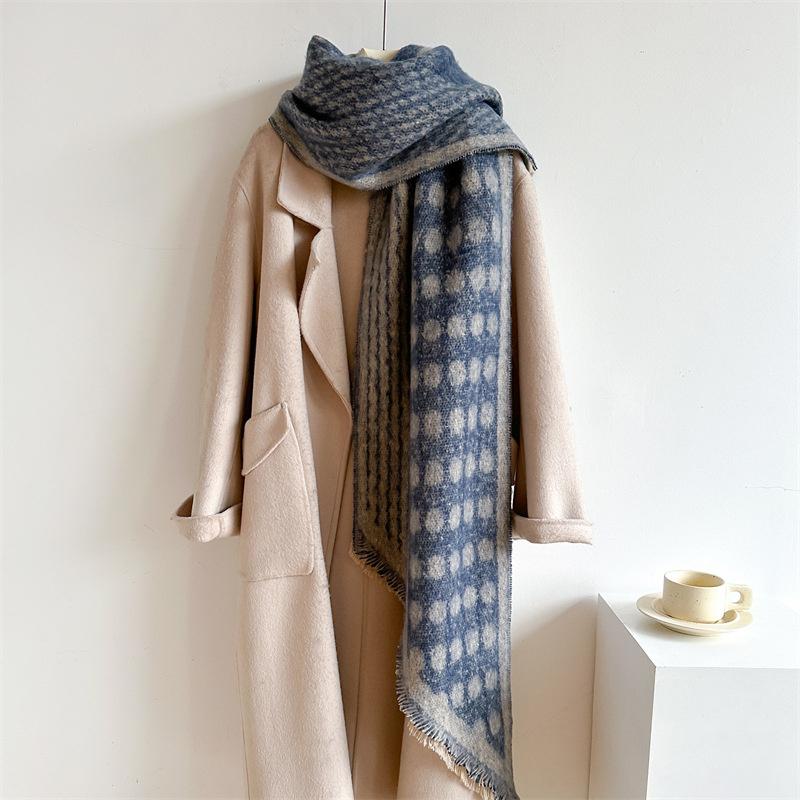 New Thickened and Elongated Winter Scarf Cashmere Feeling Shawl and Wraps Pashmina Neckerchief Bufanda Female Poncho 48Colors
