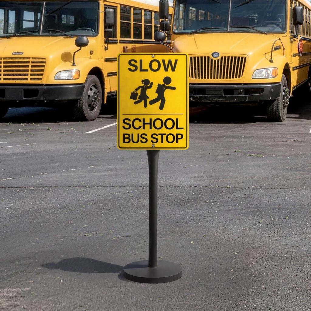 Portable Sign Post, 2-Pack, 1230 Mm Tall, Metal Sign Stands with Heavy Duty Cast Iron Base, Multi-Hole Design for Easy Installation, Wind-Resistant,