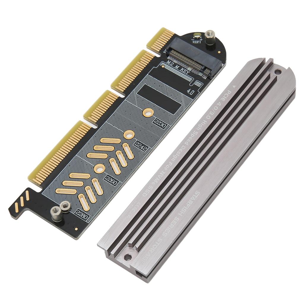 M.2 NVMe SSD To PCIe Adapter PCIe 4.0 Aluminium Alloy Plug and Play M.2 PCIe Adapter Card for Desktop X16 Slot