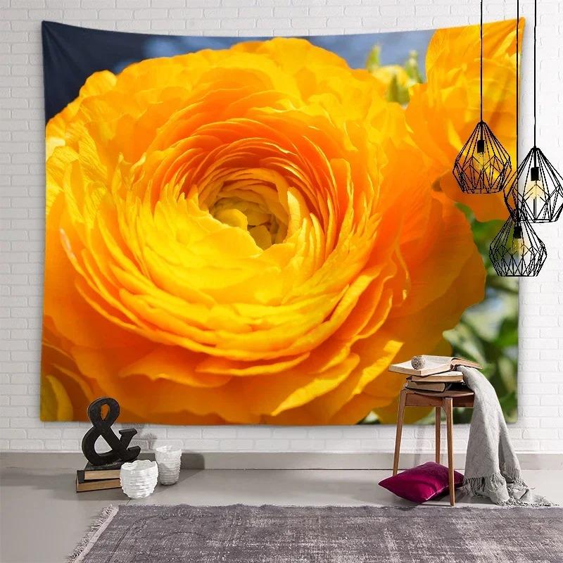Sunset Flower Field Landscape Wall Decor Tapestry Home Living Room Tapestry