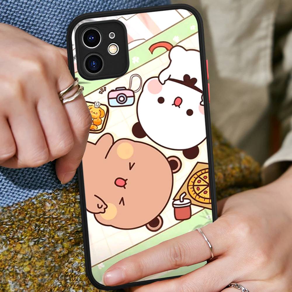 Custodia per Telefono con Personaggi Bubu e Dudu Per IPhone 16e 16 15 14 13 12 11 Pro Max X XS Max Plus Opaca Trasparente