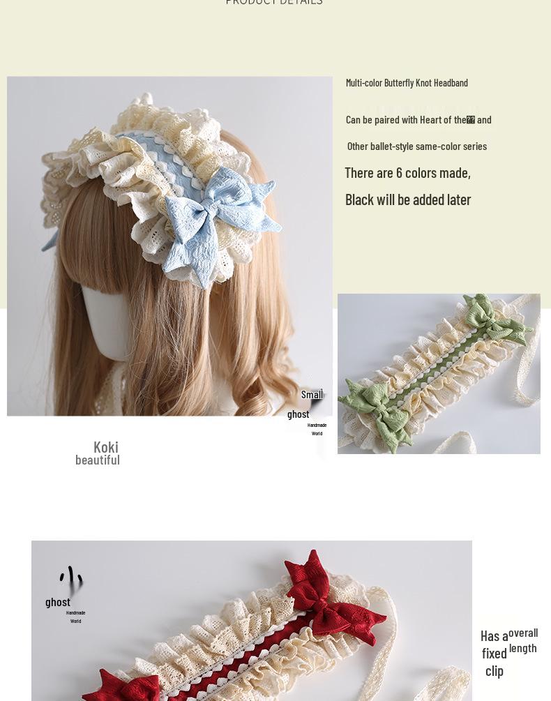 Sweet Lace Lolita Ballet Bow Hair Clip Headband