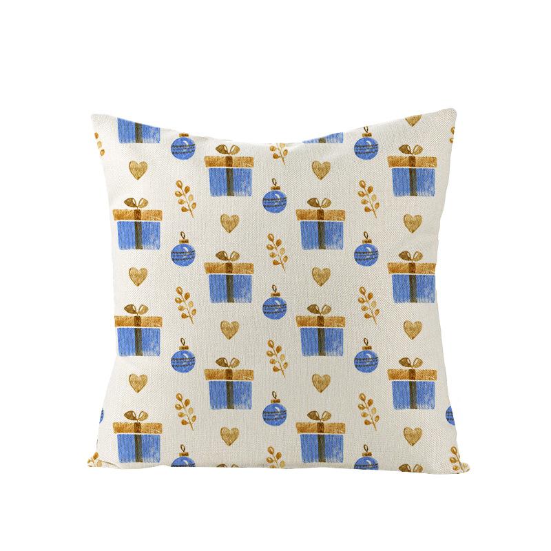 Home Polyester Pillow Cover Cartoon Digital Print Christmas Cushion Cover Living Room Sofa Cushion Cover