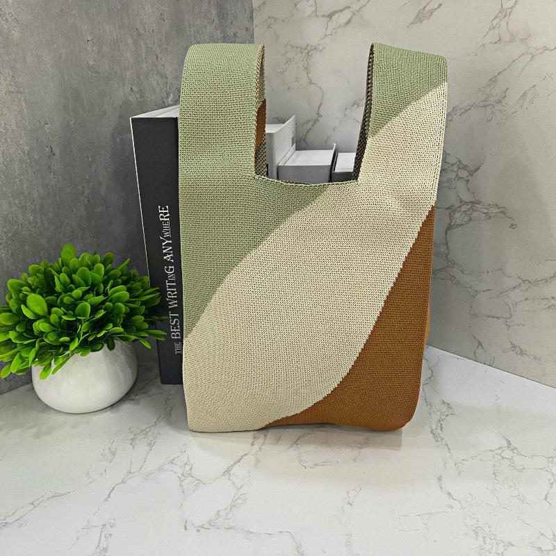 New girl knitted bag handbag shoulder bag tote bag fashion style trend personality leisure bag