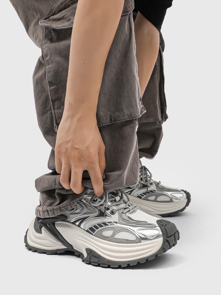 Klapperschlange Silber Dad Shoes: 2025 Trendige, Vielseitige, Höhensteigernde, Dicksohlige Herren Outdoor Freizeit Laufschuhe