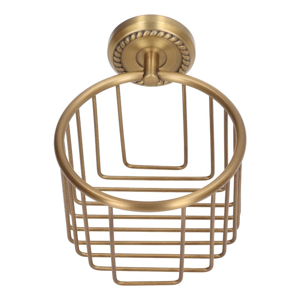 Copper Toilet Paper Rack Hollow Out Tissue Roll Basket Tissue Dispenser Home Apartment Dorm