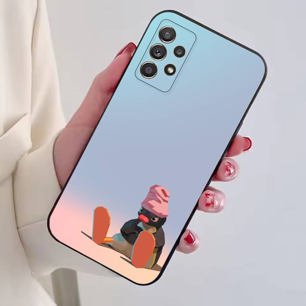 Cute P-Penguin Pingu Phone Case For Samsung S25,S24,S21,S22,S23,S30,Ultra,S20,Plus,Fe,Lite,Note,10,Black Cover