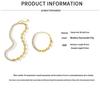 Geometric Zircon Pig Nose Spliced Bracelet & Necklace Set - European/American Nude Chain, Non-Fading P196-E009
