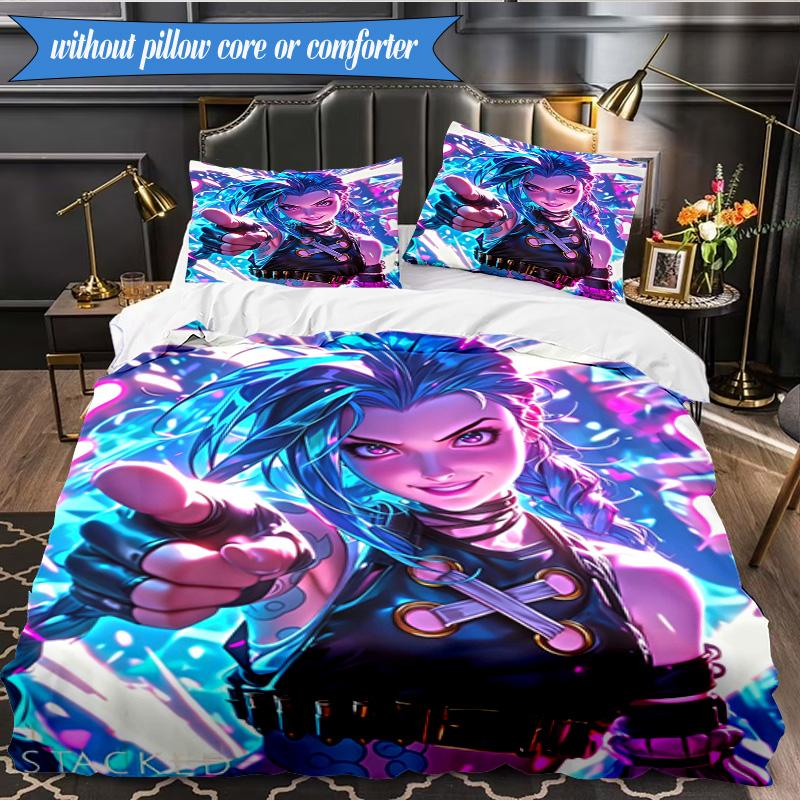 Fantasy Warrior Jing 3pcs K-pop music group Bedding set,Ideal for Bedroom, Dormitory,Including Duvet Cover And 2pcs Pillowcases,Fan gifts