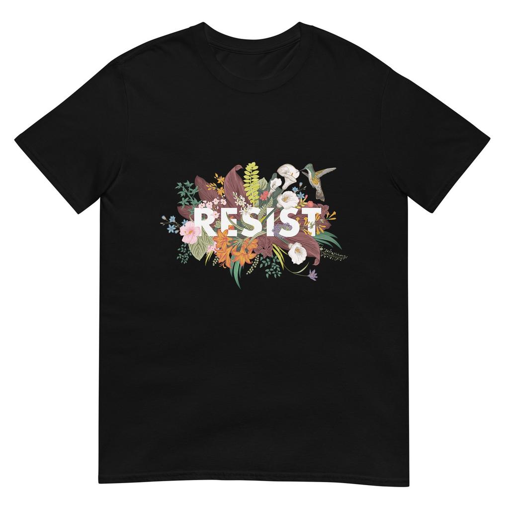 Resist Floral Anti Trump Political Protest TShirt