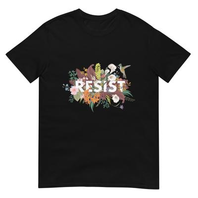 Resist Floral Anti Trump Political Protest TShirt