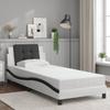 Vidaxl LED Bed Frame, White-Black, 80X200 Cm, Faux Leather
