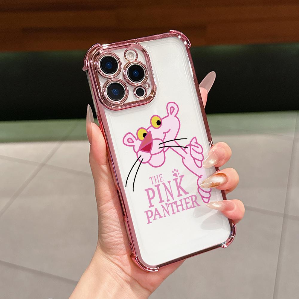 

Cute Pink Panthers Phone Case for Samsung Galaxy S26 S25 S24 S23 S22 S21 S20 FE Ultra Plus 5G Anti-drop Transparent Cover Galaxy S21 5G