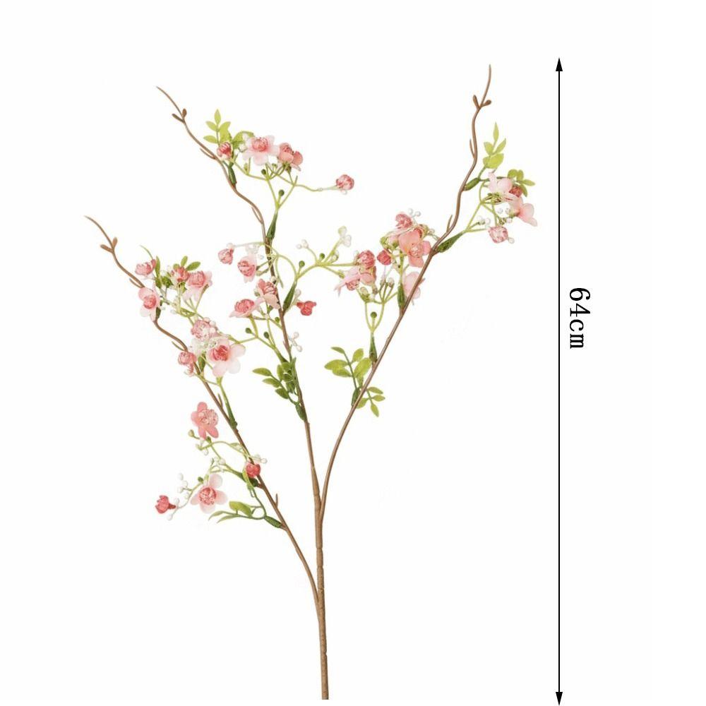 With Leaf Artificial Flower Single Small Flowers Plum Blossom Household Silk Flower  Courtyard