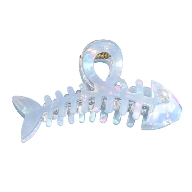 Nacreous Fish Bone Hair Clip Slip Resistant Design Lightweight Hairpin For Women Girls Soft Feel Wear