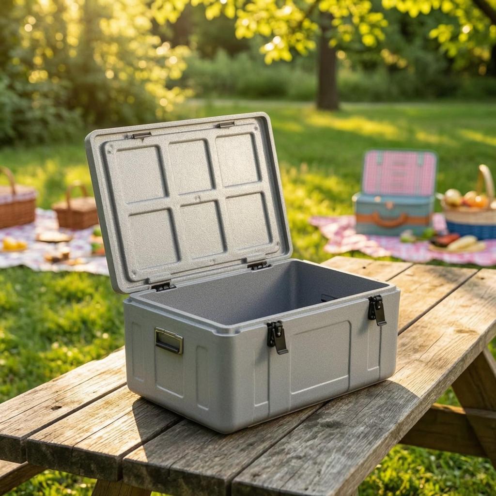 Large Capacity Insulated Food Box Portable with Hinged Lid