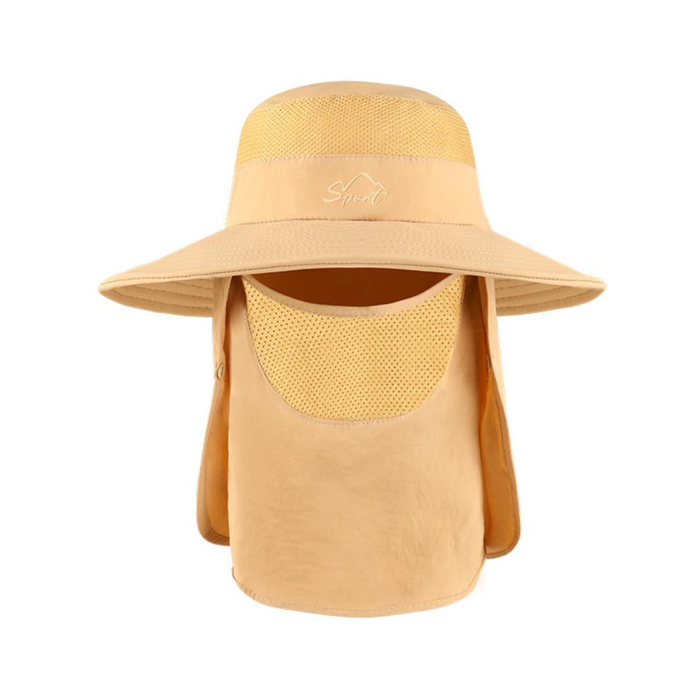 

Removable Neck Flap Removable Visor Hat UV Protection Bucket Hat Summer Fisherman Cap Hiking style 3