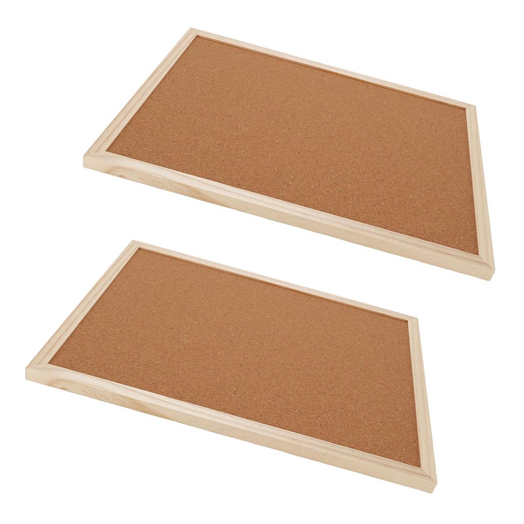 2 Stück Korkplatten 30x40cm mit Holzrahmen Bürowände Dekorative Hänge-Pinnwand Notiz Memo Bulletin