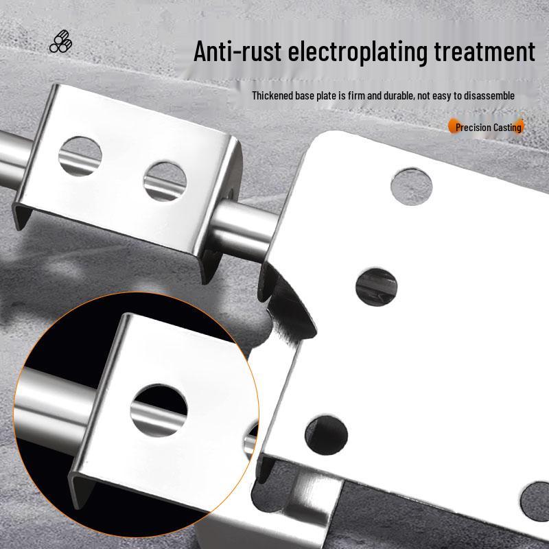 Thickened Stainless Steel Bolt Lock for Wooden, Room, Bathroom, or Sliding Doors - Old-Style Surface-Mounted Anti-theft Design