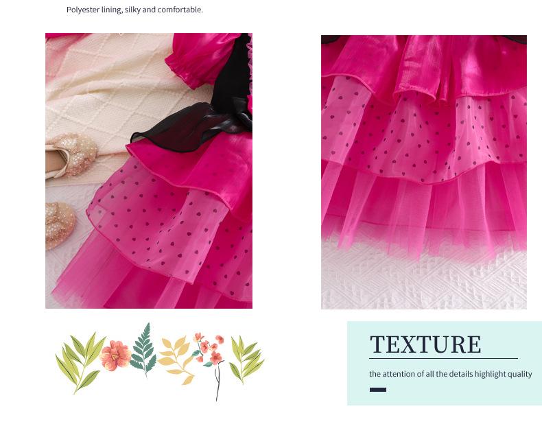 Fuchsia Lolita Kuromi Princess Dress for Girls' Stage Party