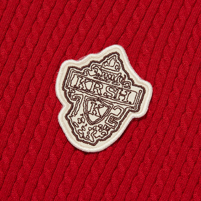 KIRSH Emblem Wappen Round Neck Knit [Red]