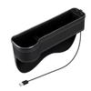 New Car Crevice Storage Box with 2 USB Charger Colorful LED Seat Gap Slit Pocket Seat Organizer Card Phone Bottle Cups Holder