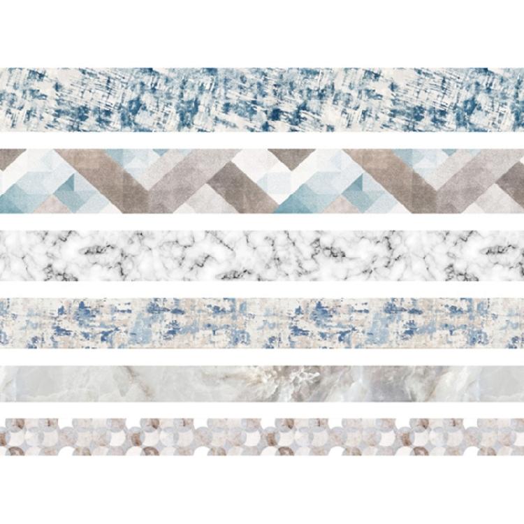 6Rolls Aesthetic Decorative Tape 5Meter Per Roll Adhesive Masking Tape for Journal Notebook Scrapbooking Photo Album