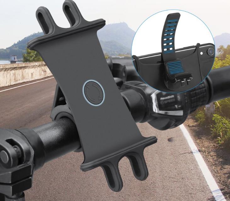 Flexible Bicycle Smartphone Holder Stretchable Rubber Material 360 Rotation Silicone Bike Mount Mobile Phone Holder