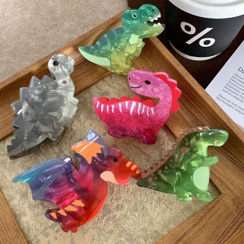 Dinosaurs Acrylic Hair Claw Clips Barrette Nonslip Strong Hold Hair Accessories