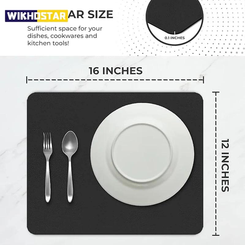Kitchen Super Large Absorbent Mat Coffee,Dish Draining Mat Quick Dry Bathroom Drain Pad Tableware Mat Kitchen Faucet Placemat