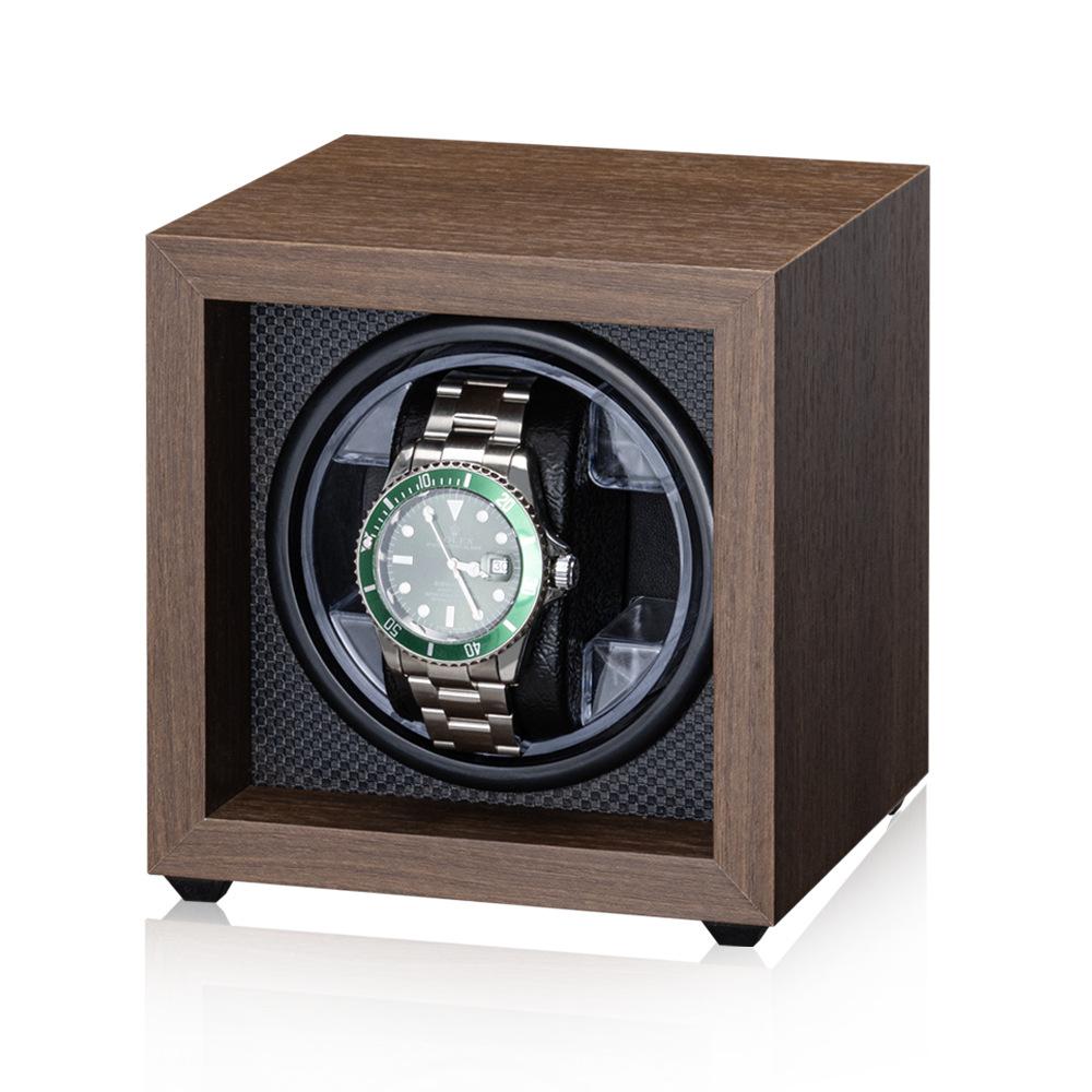 

USB-заводка для автоматических часов 4/2/1 отсек Шейкер для часов Деревянная коробка Супермотор Синяя светодиодная подсветка Дисплейная коробка для ювелирного магазина