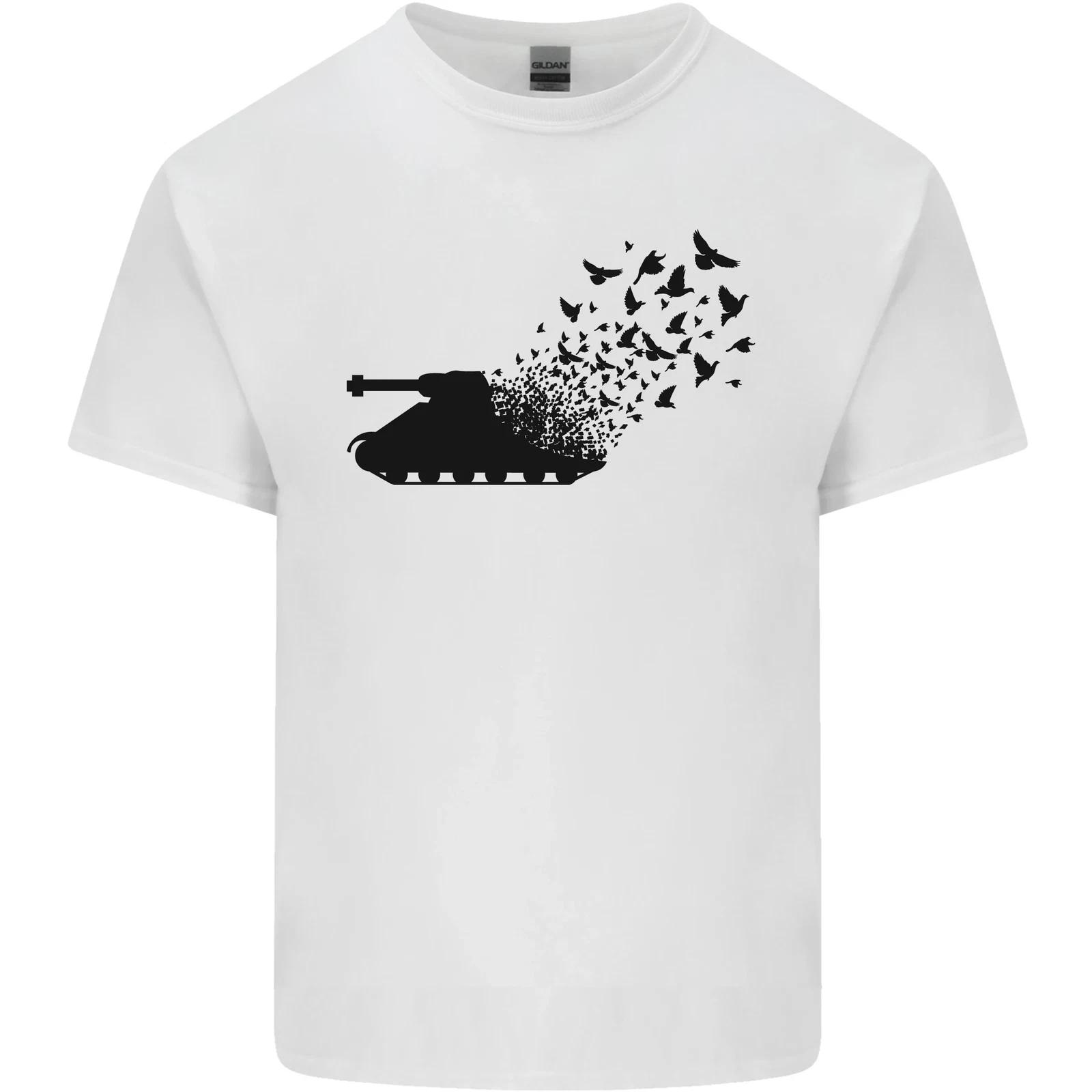 

Banksy Style Tank and Doves Peace Kids T-Shirt Childrens 2XL