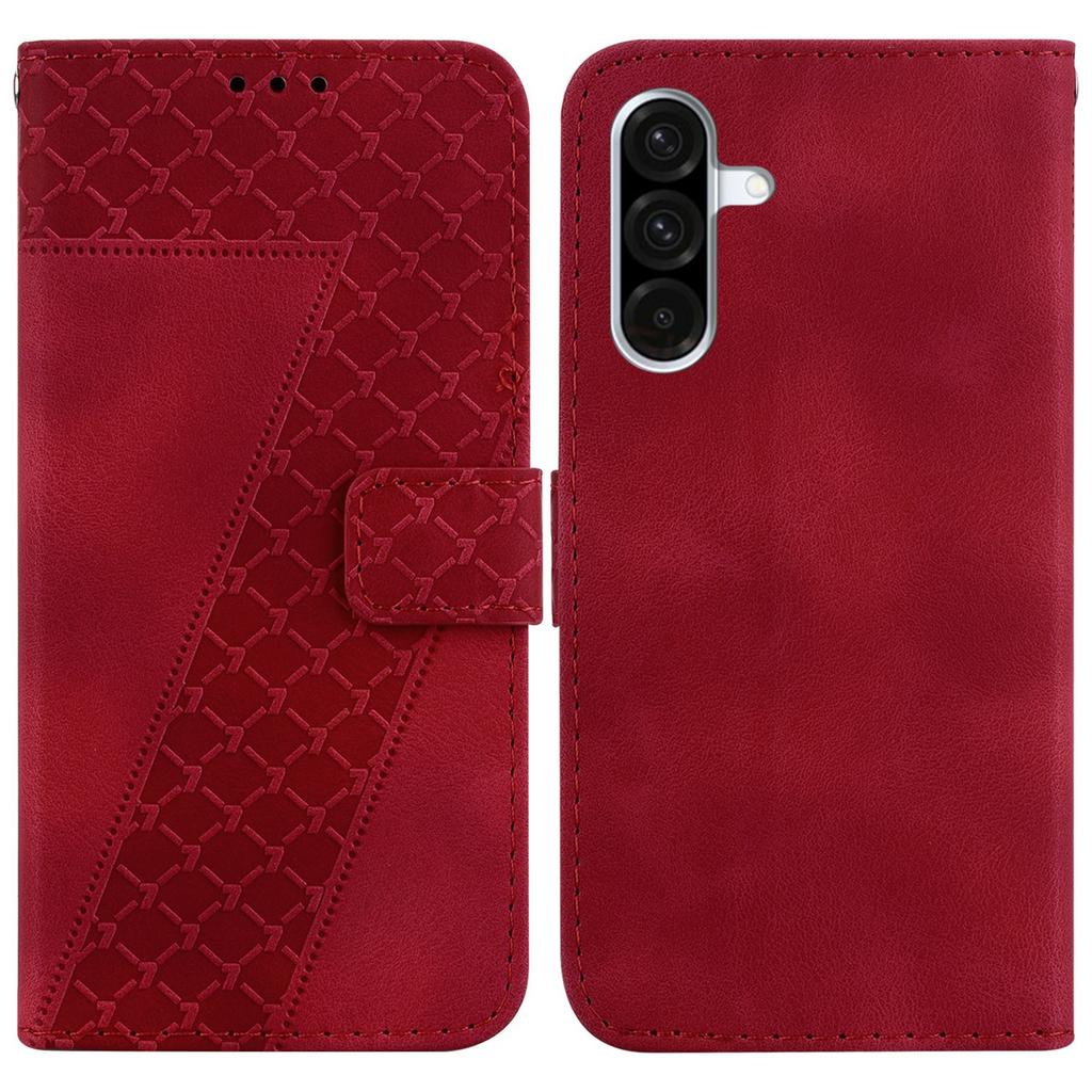 For Samsung Galaxy A56 5G/A36 5G Stand Case 7-Shaped Pattern Imprint Leather Phone Cover