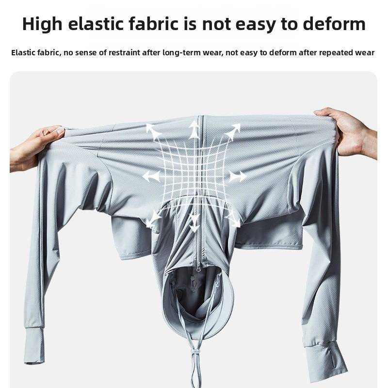 Ropa protectora solar verano anti-ultravioleta ropa para la piel hombres con ala desmontable pesca protección solar UPF50+