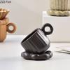 Vintage Kiln Glazed Porcelain Cup&saucer 250ml Coffee Mug Home Dining Table Milk Mugs Afternoon Tea Teacup Fruits Juice Cup